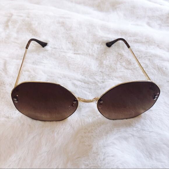 Ada Brown Round Geometric Fashion Sunglasses - Picture 5 of 8